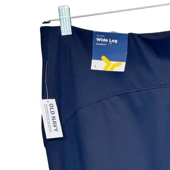 Old Navy NWT navy blue wide leg power soft leggings size L - Picture 6 of 16
